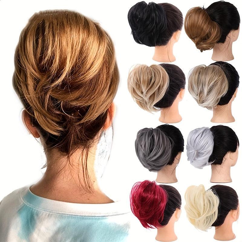 Synthetic Messy Bun Chignon with Elastic Hair Bands for Women Hair Extensions