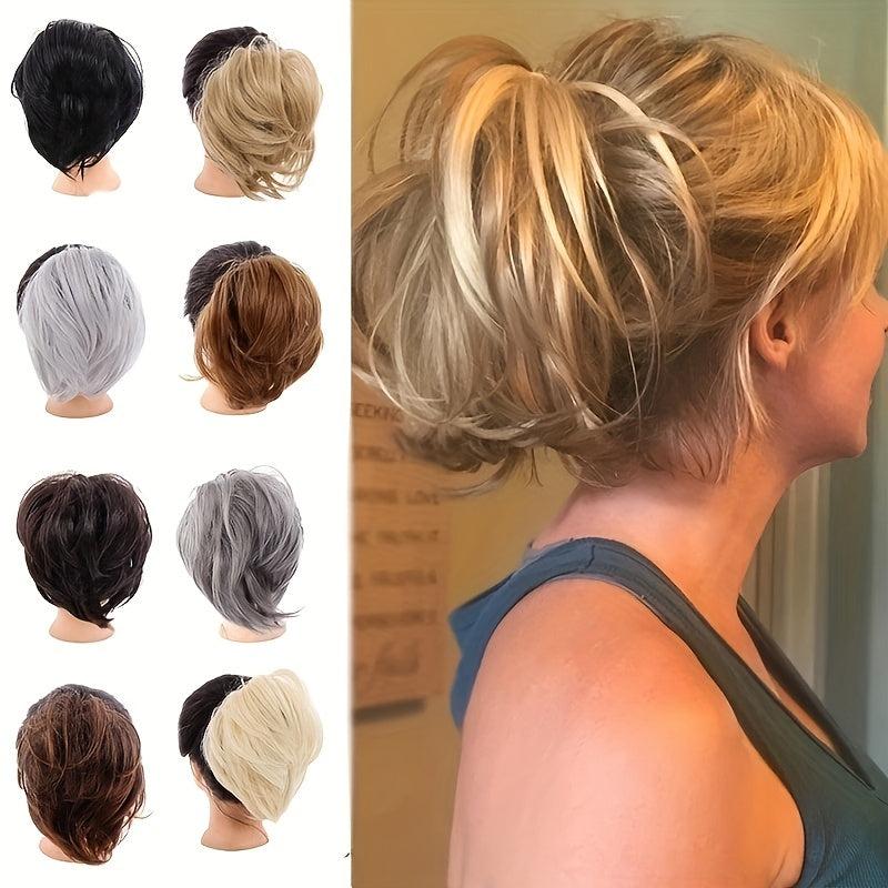 Synthetic Messy Bun Chignon with Elastic Hair Bands for Women Hair Extensions