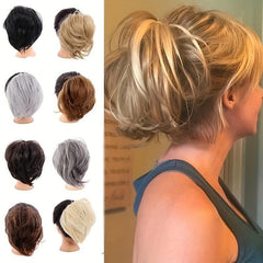 Synthetic Messy Bun Chignon with Elastic Hair Bands for Women Hair Extensions