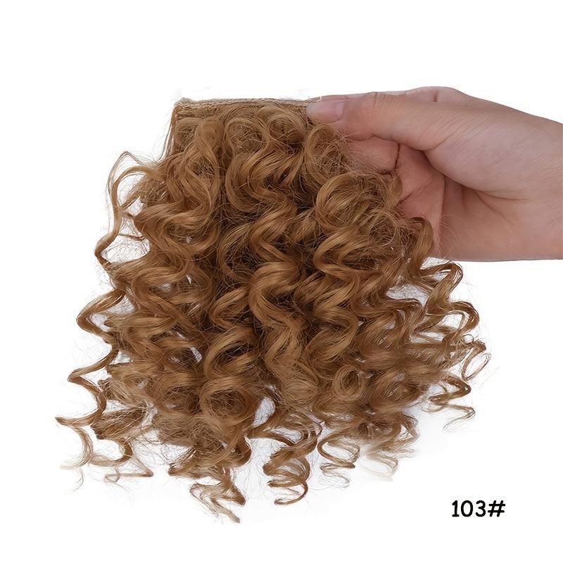 Synthetic Afro Wig With Clip On Bangs Curly Hair