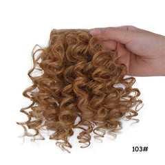 Synthetic Afro Wig With Clip On Bangs Curly Hair