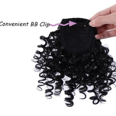 Synthetic Afro Wig With Clip On Bangs Curly Hair