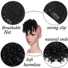 Synthetic Afro Wig With Clip On Bangs Curly Hair