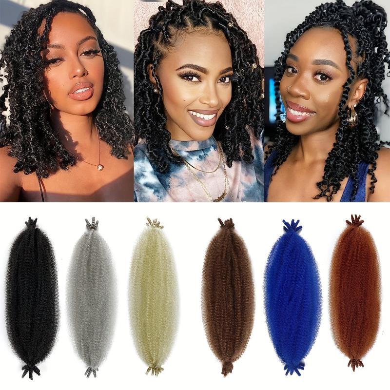 Colorful Pre Stretched Braiding Hair Spring Twist Braids Hair Pieces