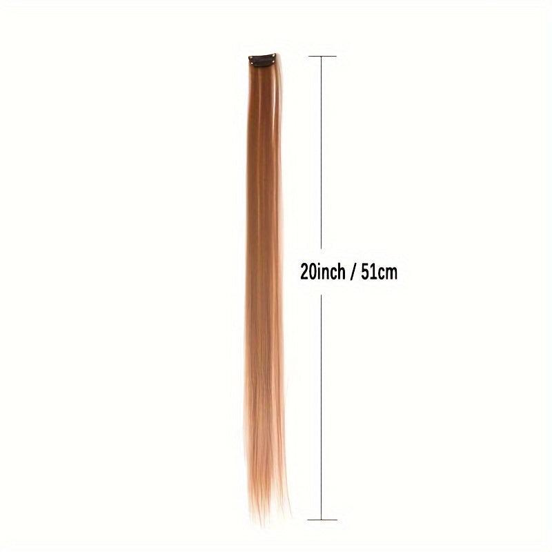 Multicolor Hair Extensions Highlights Hair Clip In Synthetic Hair Extensions