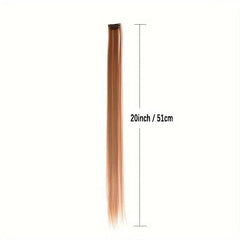 Multicolor Hair Extensions Highlights Hair Clip In Synthetic Hair Extensions