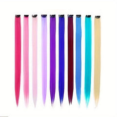 Multicolor Hair Extensions Highlights Hair Clip In Synthetic Hair Extensions