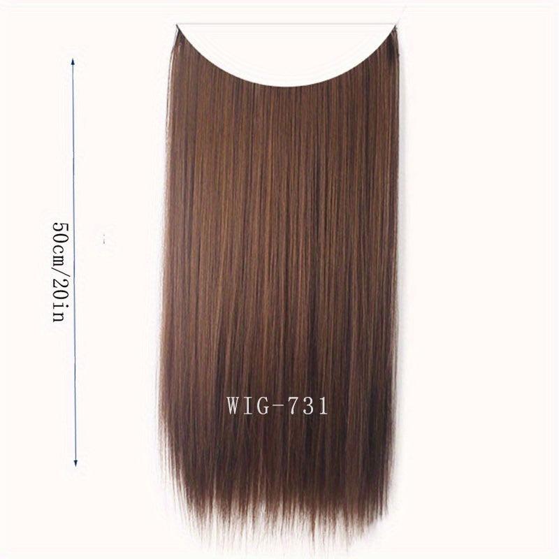 Long Curly Hair Pieces Synthetic Fishing Line Hair Extensions