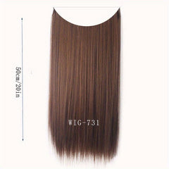 Long Curly Hair Pieces Synthetic Fishing Line Hair Extensions