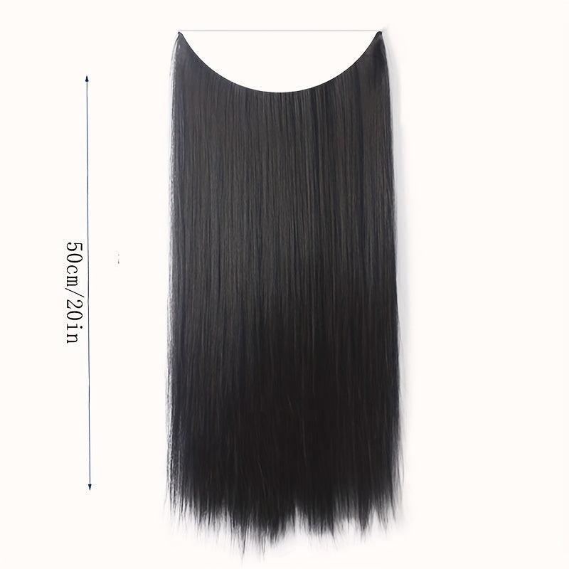 Long Curly Hair Pieces Synthetic Fishing Line Hair Extensions