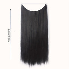 Long Curly Hair Pieces Synthetic Fishing Line Hair Extensions