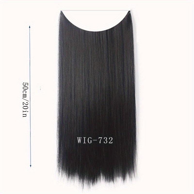 Long Curly Hair Pieces Synthetic Fishing Line Hair Extensions