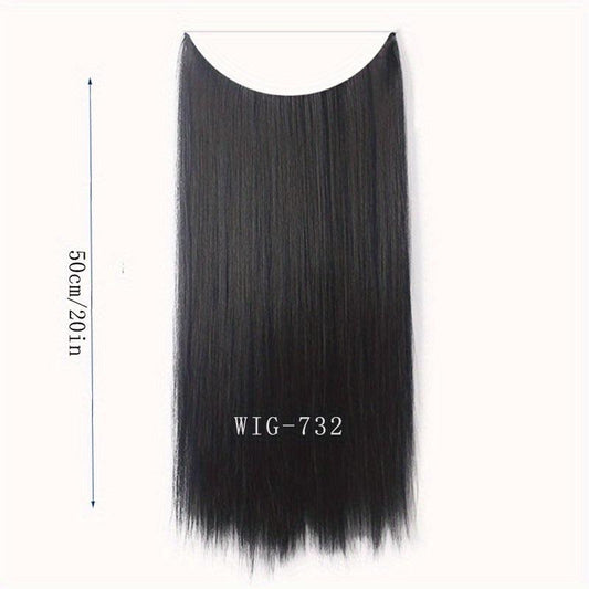Long Curly Hair Pieces Synthetic Fishing Line Hair Extensions