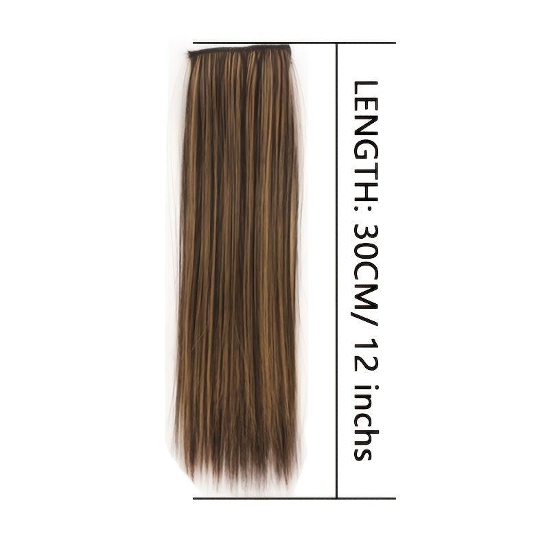 Short Straight Synthetic Hair Pads Clip In Hair Extensions