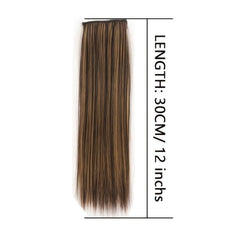 Short Straight Synthetic Hair Pads Clip In Hair Extensions