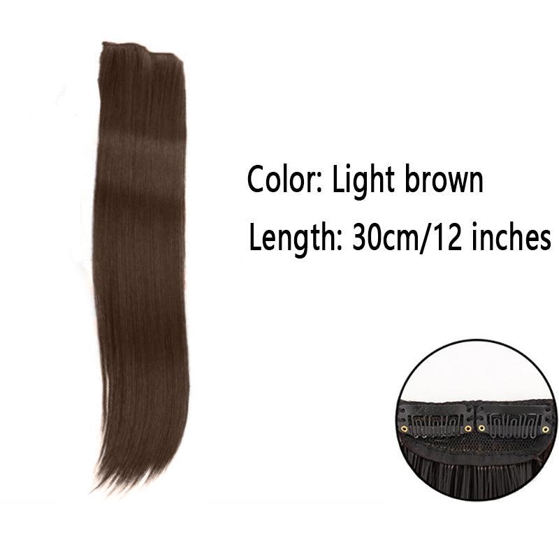 Short Straight Synthetic Hair Pads Clip In Hair Extensions