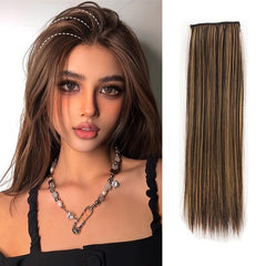 Short Straight Synthetic Hair Pads Clip In Hair Extensions