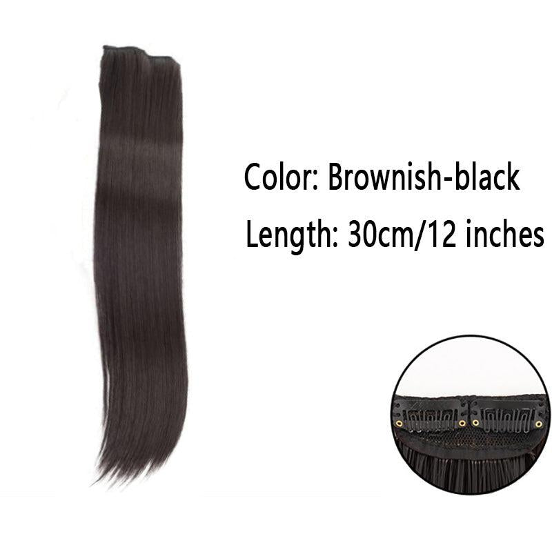 Short Straight Synthetic Hair Pads Clip In Hair Extensions
