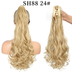 Long Wavy Ponytail Hair Extension Synthetic Claw Clip Heat Resistant Fiber