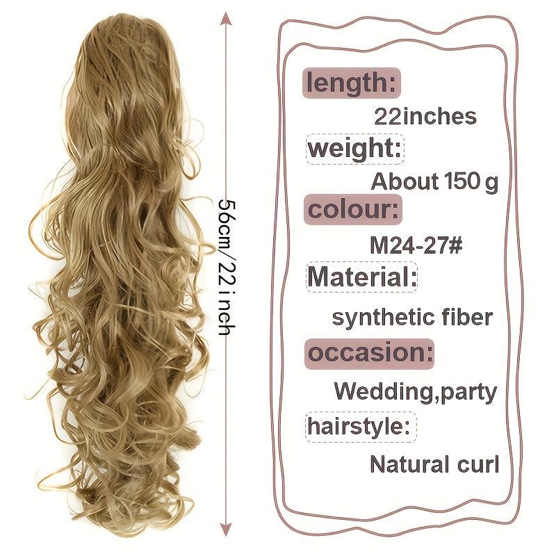Long Wavy Ponytail Hair Extension Synthetic Claw Clip Heat Resistant Fiber