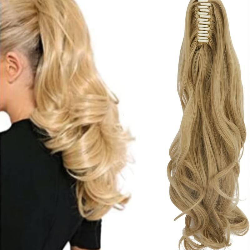 Long Wavy Ponytail Hair Extension Synthetic Claw Clip Heat Resistant Fiber