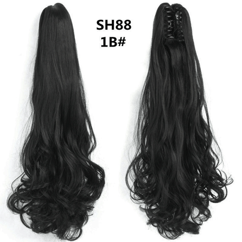 Long Wavy Ponytail Hair Extension Synthetic Claw Clip Heat Resistant Fiber