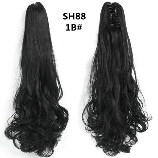 Long Wavy Ponytail Hair Extension Synthetic Claw Clip Heat Resistant Fiber