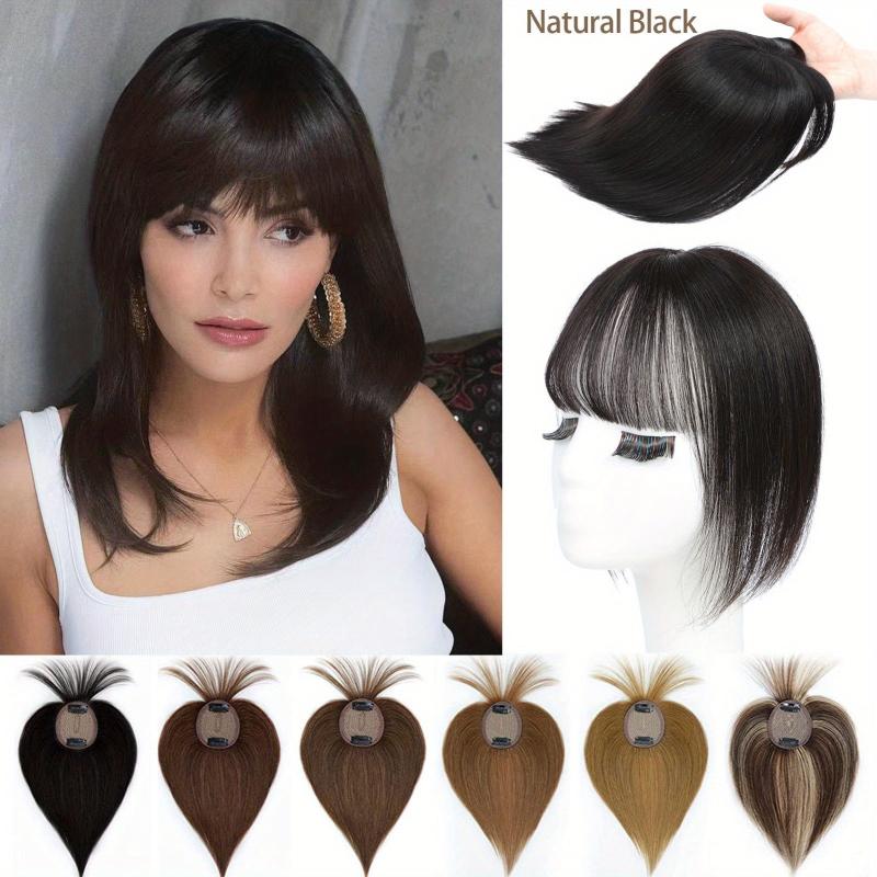 Human Hair Toppers For Women with Bangs Clip In Hair Pieces