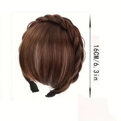 Synthetic Hair Bangs with Braided Headband Clip In Extensions