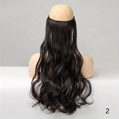 Long Curly Invisible Hair Extensions - Synthetic Fish Line