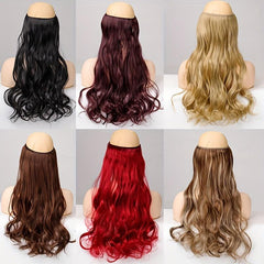 Long Curly Invisible Hair Extensions - Synthetic Fish Line