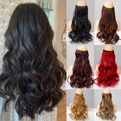 Long Curly Invisible Hair Extensions - Synthetic Fish Line