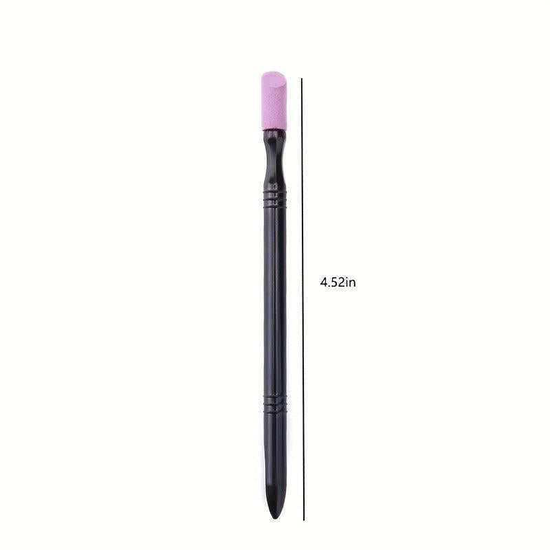 Washable Quartz Cuticle Pusher Nail File Tool