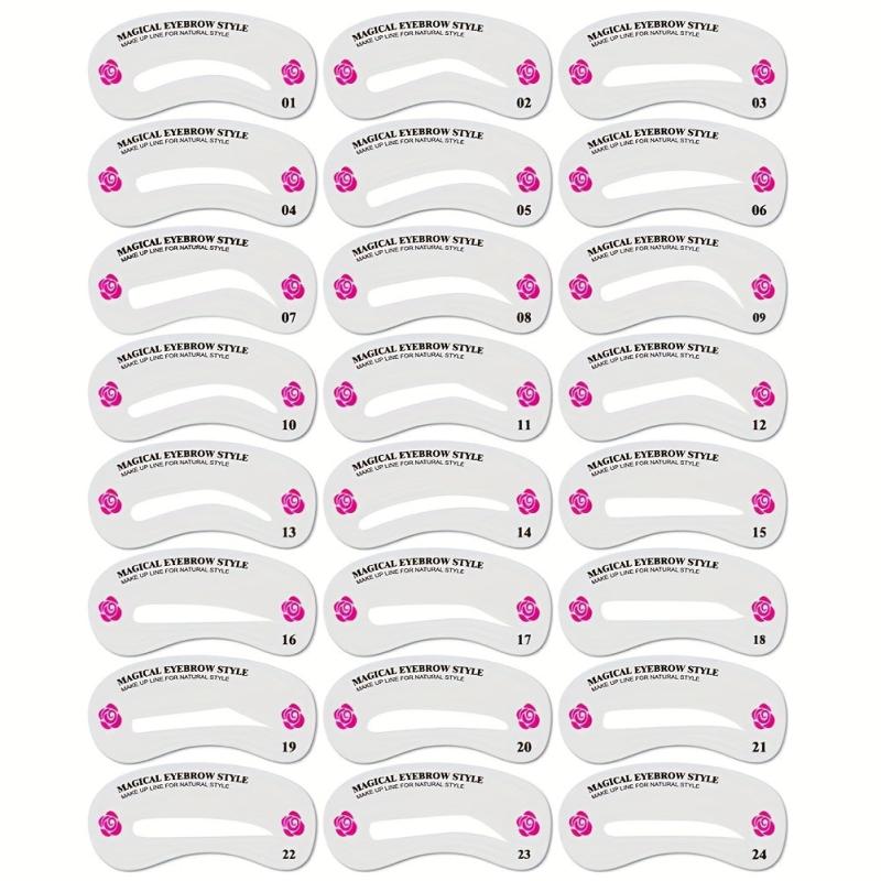 24 Eyebrow Shaping Stencils Kit DIY Tools Templates For Eyebrows