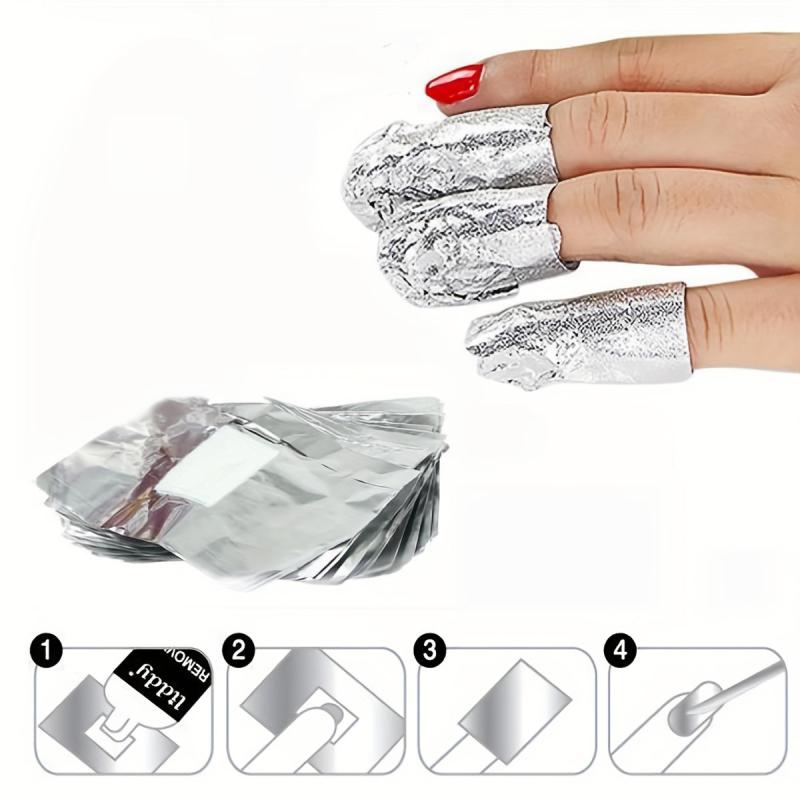50Pcs Gel Nail Polish Foil Removal Wraps Soak Off for Nail Art Beauty