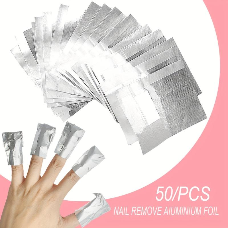 50Pcs Gel Nail Polish Foil Removal Wraps Soak Off for Nail Art Beauty