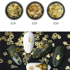 Metal Christmas Nail Charms Slice Rivets for Nail Decor