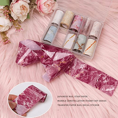 10 Sheets Marble Nail Foil Transfer Sticker Colorful Nail Art Decals