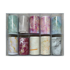 10 Sheets Marble Nail Foil Transfer Sticker Colorful Nail Art Decals