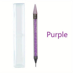 Dual Ended Nail Rhinestone Picker Dotting Tool Acrylic Handle Manicure