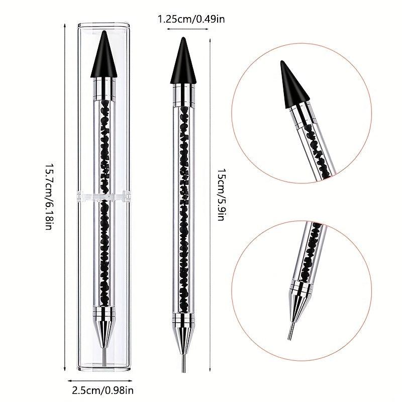 Dual Ended Nail Rhinestone Picker Dotting Tool Acrylic Handle Manicure