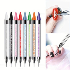 Dual Ended Nail Rhinestone Picker Dotting Tool Acrylic Handle Manicure