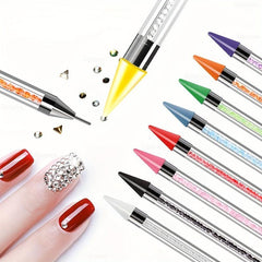 Dual Ended Nail Rhinestone Picker Dotting Tool Acrylic Handle Manicure