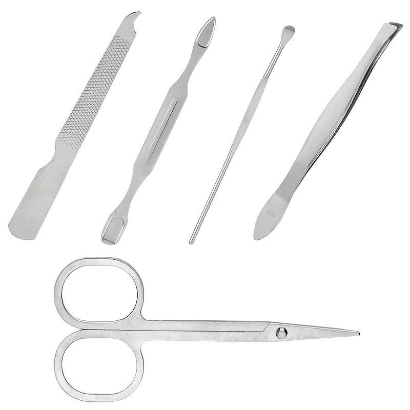 7Pcs Slippers Nail Art Set Nail Care Tools Mini Cutter File Scissor Tweezers