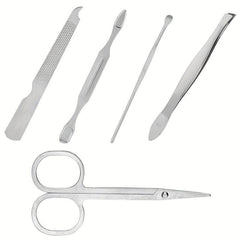 7Pcs Slippers Nail Art Set Nail Care Tools Mini Cutter File Scissor Tweezers