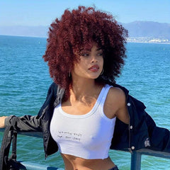 Short Afro Kinky Curly Wigs Heat Resistant for Cosplay