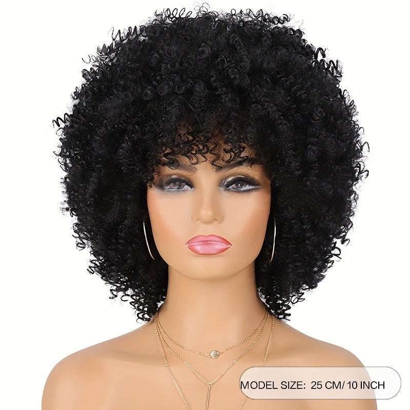 Short Afro Kinky Curly Wigs Heat Resistant for Cosplay