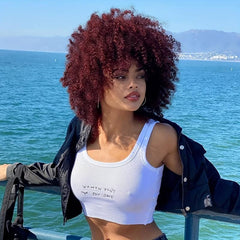 Short Afro Kinky Curly Wigs Heat Resistant for Cosplay