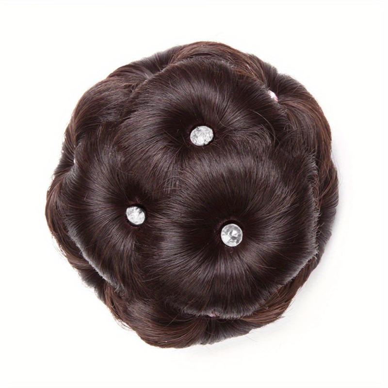 Synthetic Claw Clip In Hair Bun Nine Flower Chignon Updo Donut Hairpiece