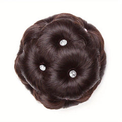 Synthetic Claw Clip In Hair Bun Nine Flower Chignon Updo Donut Hairpiece